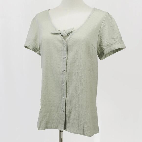 ModCloth Women’s Babydoll Blouse Size Medium READ DESCRIPTION Mint - Picture 1 of 4
